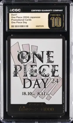 2024 ONE PIECE JPN PROMO CARDS ONE PIECE DAY DON!! CGC 10 PRISTINE - Image 1