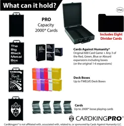 CARDKINGPRO TSB | PRO | 2000 Sports Pokemon TCG Game Card Storage Case Black - Image 2