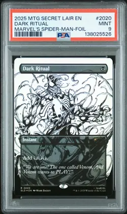 2025 MTG SECRET LAIR DROP VENOM UNLEASHED INKS-FOIL DARK RITUAL PSA 9 - Image 1
