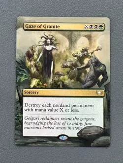 Gaze of Granite MTG Edge of Eternities Commander Hand Painted Full Altered Art v - Image 1