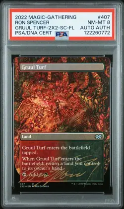 Gruul Turf (Borderless) Double Masters 2022 Foil PSA 8 NM MINT AUTO AUTH Signed - Image 1