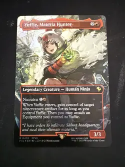 Yuffie, Materia Hunter (Borderless) (Chocobo Track Foil) Commander: FF Foil - Image 1