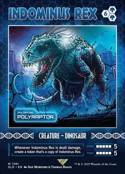 Indominus Rex - Polyraptor - Rainbow Foil NM, English MTG Secret Lair Drop Serie - Image 1
