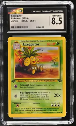 CGC NM/Mint+ 8.5 Pokemon Exeggutor 35/64 1999 Jungle 1st Edition - Image 1