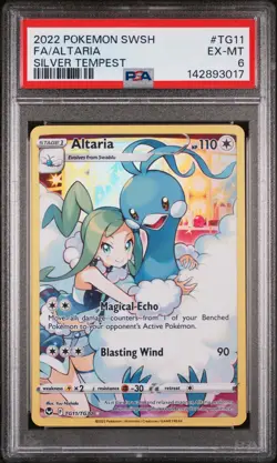 2022 POKEMON SWORD & SHIELD SILVER TEMPEST #TG11 FULL ART/ALTARIA PSA 6 - Image 1