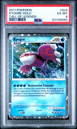 2011 POKEMON CALL OF LEGENDS #SL6 KYOGRE-HOLO PSA 6 - Image 1