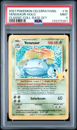 2021 POKEMON CELEBRATIONS CLASSIC COLLECTION #15 VENUSAUR-HOLO PSA 9 MINT - Image 1