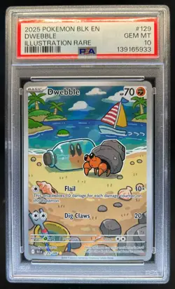 2025 Pokemon Black Bolt Dwebble Illustration Rare #129/086 PSA 10 - Image 1
