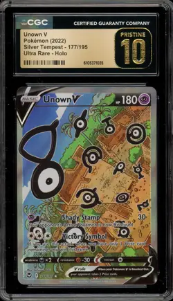 Pokemon Unown V Silver Tempest Full Alt Art #177 CGC 10 Pristine - Image 1