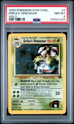2000 POKEMON GYM CHALLENGE HOLO #4 ERIKA'S VENUSAUR PSA 8 - Image 1