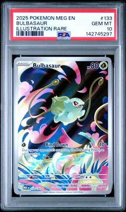 2025 POKEMON MEG EN-MEGA EVOLUTION ILLUSTRATION RARE #133 BULBASAUR PSA 10 - Image 1