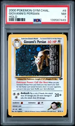 2000 POKEMON GYM CHALLENGE HOLO #8 GIOVANNI'S PERSIAN PSA 7 - Image 1