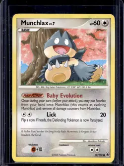 2008 Pokemon Diamond & Pearl Majestic Dawn Munchlax #68/100 - Image 1