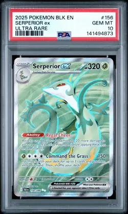 2025 POKEMON BLK EN-BLACK BOLT ULTRA RARE #156 SERPERIOR EX PSA 10 - Image 1