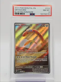 ORTHWORM 2023 POKEMON PALDEA EVOLVED ILLUSTRATION RARE B 224/193 PSA 8 Q0004 - Image 1
