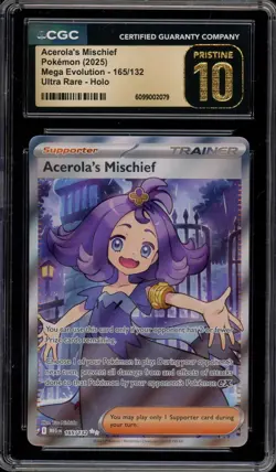 Pokemon Acerola's Mischief Mega Evolution Ultra Rare #165 CGC 10 Pristine - Image 1