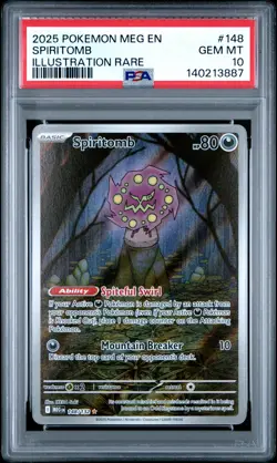2025 POKEMON MEG EN-MEGA EVOLUTION ILLUSTRATION RARE #148 SPIRITOMB PSA 10 - Image 1