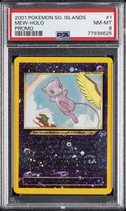 2001 POKEMON SOUTHERN ISLANDS PROMO #1 MEW-HOLO PSA 8 - Image 1