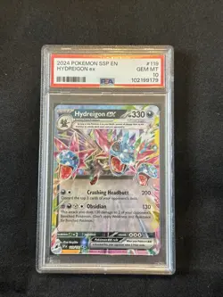 2024 Pokemon TCG Hydreigon ex 119/191 Sv08: Surging Sparks Holo PSA 10 - Image 1