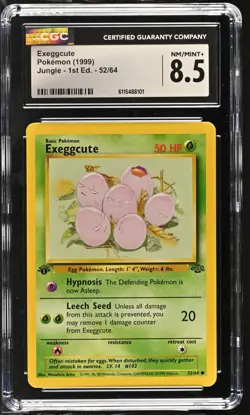 CGC NM/Mint+ 8.5 Pokemon Exeggcute 52/64 1999 Jungle 1st Edition - Image 1