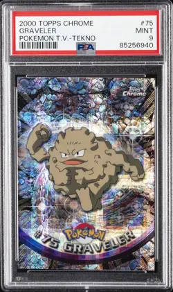 2000 TOPPS CHROME POKEMON T.V. TEKNO #75 GRAVELER PSA 9 - Image 1
