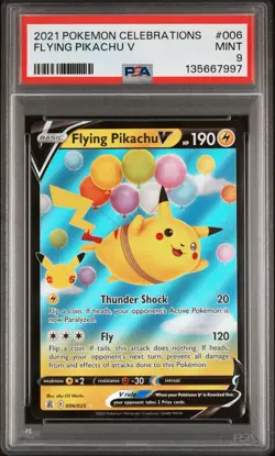 2021 POKEMON CELEBRATIONS #006 FLYING PIKACHU V PSA 9 - Image 1