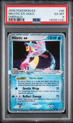 2005 POKEMON EX EMERALD #96 MILOTIC EX-HOLO PSA 6 - Image 1