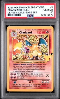 2021 POKEMON CELEBRATIONS CLASSIC COLLECTION #4 CHARIZARD-HOLO PSA 10 - Image 1