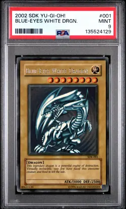 Blue Eyes White Dragon SDK-001 Ultra Rare Unlimited FADED Yugioh PSA 9 *129 - Image 1