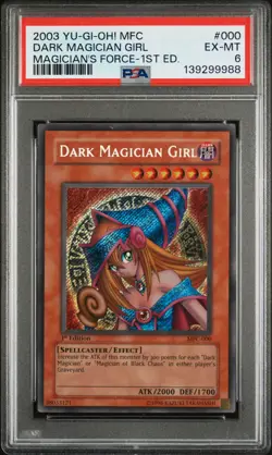 2003 YU-GI-OH! MFC-MAGICIAN'S FORCE 1ST EDITION #000 DARK MAGICIAN GIRL PSA 6 - Image 1