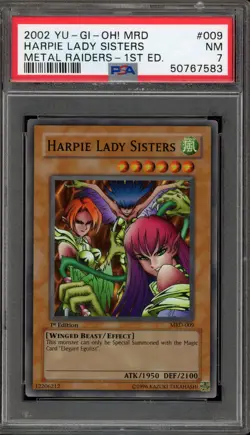 Yu-Gi-Oh! Harpie Lady Sisters Metal Raiders 1st Edition Super Rare MRD-009 PSA 7 - Image 1