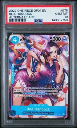 2022 ONE PIECE OP01-ROMANCE DAWN ALTERNATE ART #078 BOA HANCOCK PSA 10 - Image 1