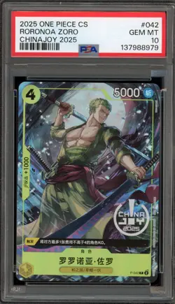One Piece CCG Roronoa Zoro ChinaJoy 2025 CHINESE P-042 PSA 10 Gem Mint - Image 1