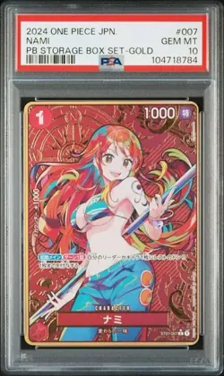 One Piece Nami 2024 JPN PB Storage Box Set Gold #007 PSA 10 - Image 1