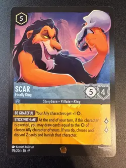 Lorcana Disney - Scar - Finally King 175/204 EN 9 - Fabled Cold Foil - Image 1