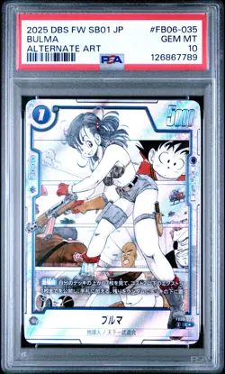 2025 DRAGON BALL SUPER CARD GAME FUSION WORLD JPN MANGA BOOSTER 01 BULMA PSA 10 - Image 1