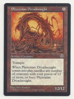 MTG MIRAGE: 1x NM/M Phyrexian Dreadnought Magic the Gathering Card Trample Power - Image 1