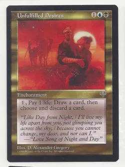 MTG MIRAGE: 1x NM- Unfulfilled Desires Magic the Gathering Draw and Discard Card - Image 1