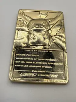 Gold Plated Pikachu Pokemon Card - Burger King Collectible - 1999 Nintendo - Image 2