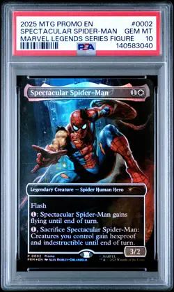 2025 MTG PROMOS MARVEL LEGENDS SER FIGURE #0002 SPECTACULAR SPIDER-MAN PSA 10 - Image 1