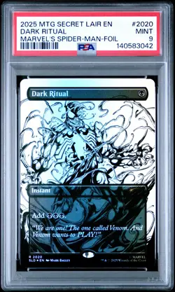 2025 MTG SECRET LAIR DROP VENOM UNLEASHED INKS-FOIL DARK RITUAL PSA 9 - Image 1