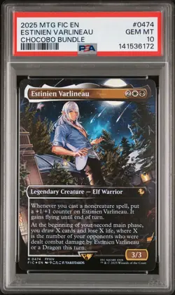 2025 MTG FINAL FANTASY COMMANDER CHOCOBO BUNDLE #0474 ESTINIEN VARLINEAU PSA 10 - Image 1