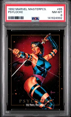1992 MARVEL MASTERPIECES #65 PSYLOCKE PSA 8 - Image 1