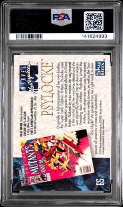 1992 MARVEL MASTERPIECES #65 PSYLOCKE PSA 8 - Image 2