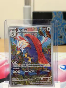 Pokemon TCG Braviary Illustration Rare Card 214/191 SV08 Surging Sparks NM - Image 1