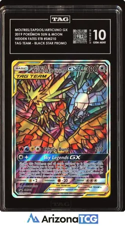 Pokemon 2019 Moltres Zapdos Articuno GX SM210 Promo Hidden Fates ETB TAG 10 - Image 1
