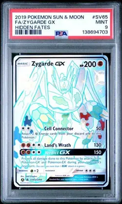2019 Pokemon Sun & Moon Hidden Fates Zygarde GX SV65/SV94 PSA 9 Mint - Image 1