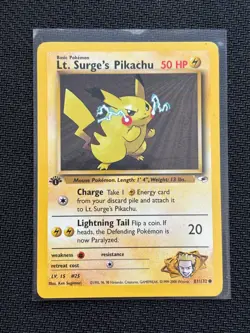 Lt. Surge's Pikachu [1st Edition] #81/132 Pokemon Gym Heroes - Image 1