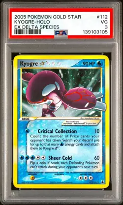 Pokemon TCG Kyogre Gold Star 112/113 Delta Species Holo PSA 3 SWIRL💫 - Image 1