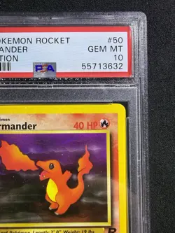Pokemon TCG Charmander Team Rocket 50/82 Regular 1st Edition Common - PSA 10 - Image 3